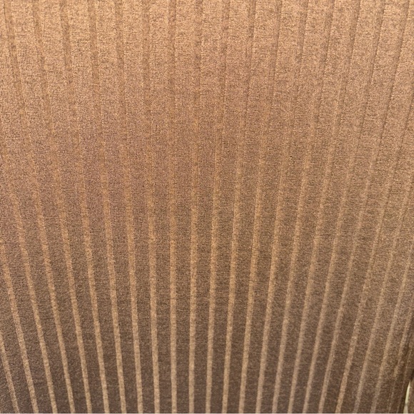 HAUTE MONDE MEDIUM CHIC RIBBED DRESS CHOCOLATE BROWN LS SLENDER FIT MIDI NWT - Picture 6 of 12